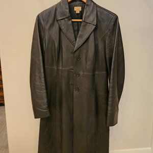 Caslon full length leather coat